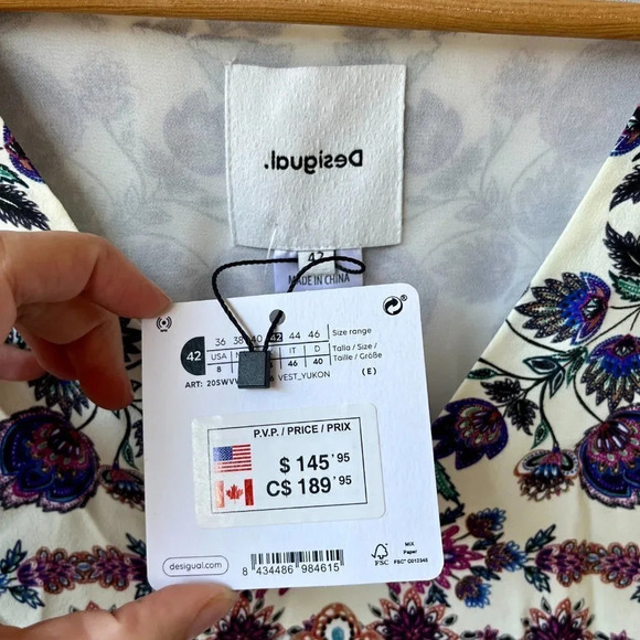 NWT Desigual Boho Floral Shift Dress 42 / XL - Picture 11 of 11